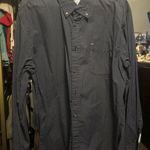 Tommy Hilfiger Dark Blue Patterned Shirt